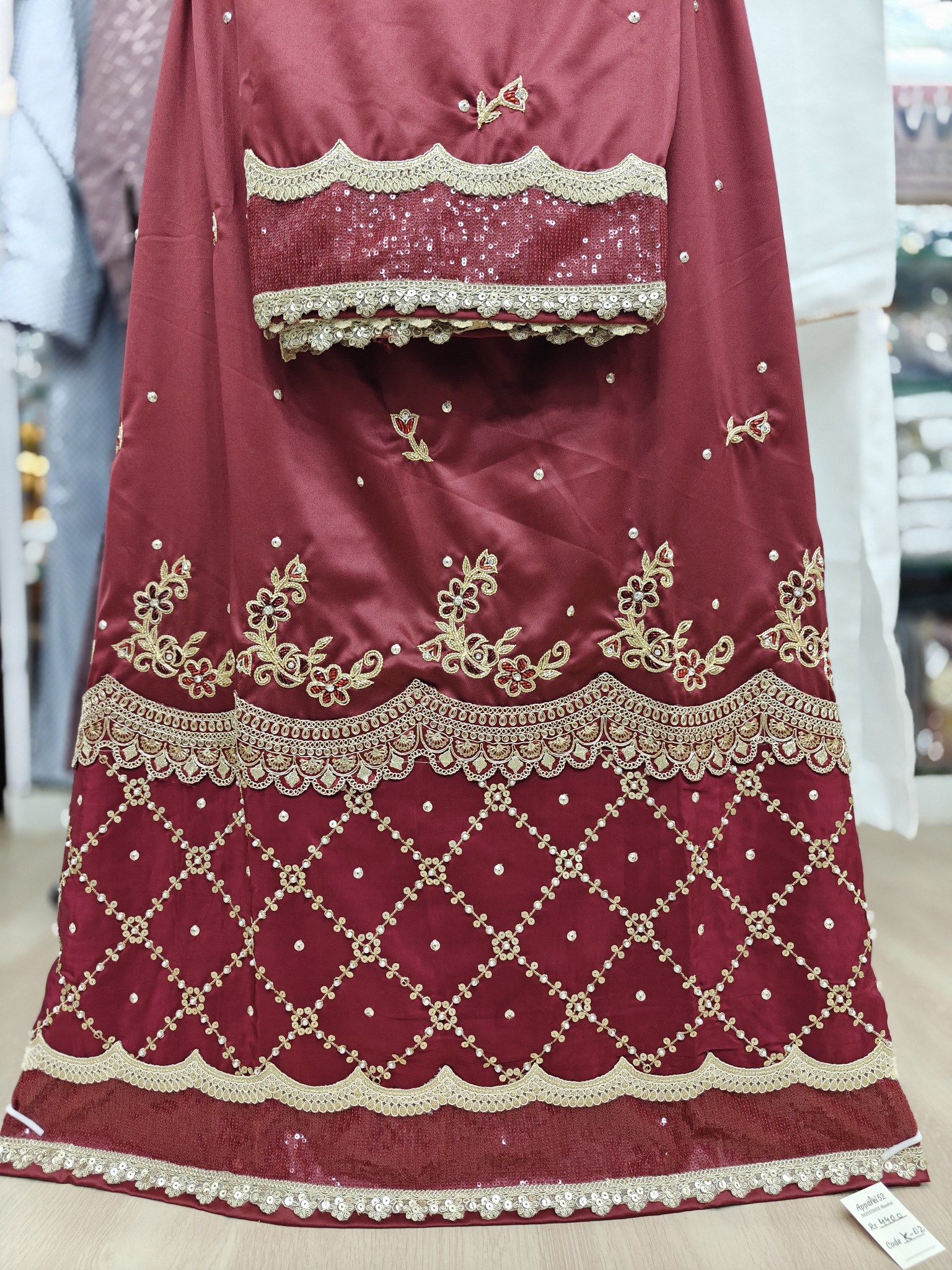  Hand Work Semi Bridal Red Colour Rida 